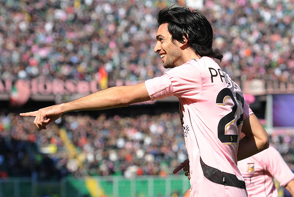 Javier Pastore festeggia un gol con la maglia del Palermo