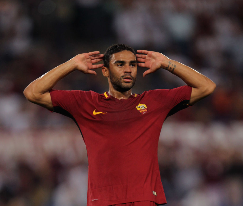 during the Serie A match between AS Roma and FC Internazionale on August 26, 2017 in Rome, Italy.