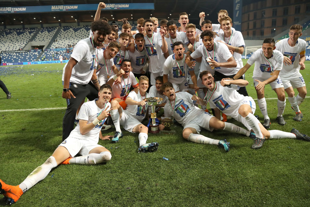 during the Serie A Primavera Playoff Final match between FC Internazionale U19 and ACF Fiorentina U19 at Mapei Stadium - Citta' del Tricolore on June 9, 2018 in Reggio nell'Emilia, Italy.