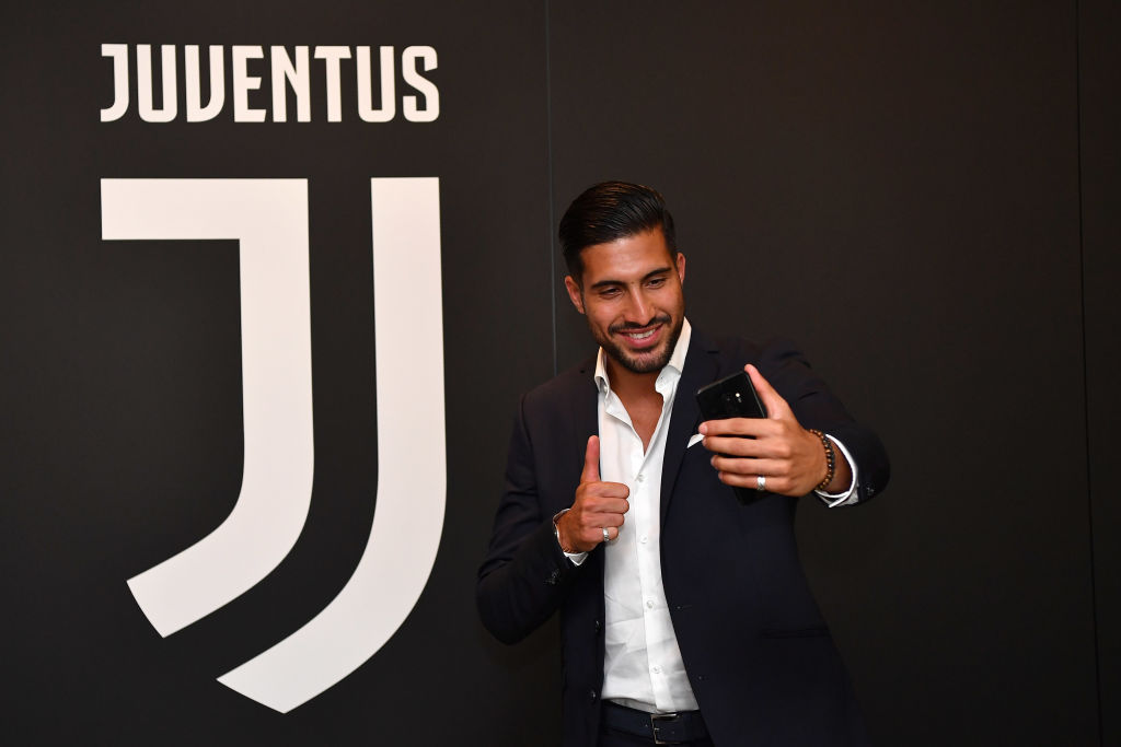 TURIN, ITALY - JUNE 21:  Emre Can poses as he signs a contract with Juventus at Juventus headquarters on  June 21, 2018 in Turin, Italy.  (Photo by Valerio Pennicino - Juventus FC/Juventus FC via Getty Images)