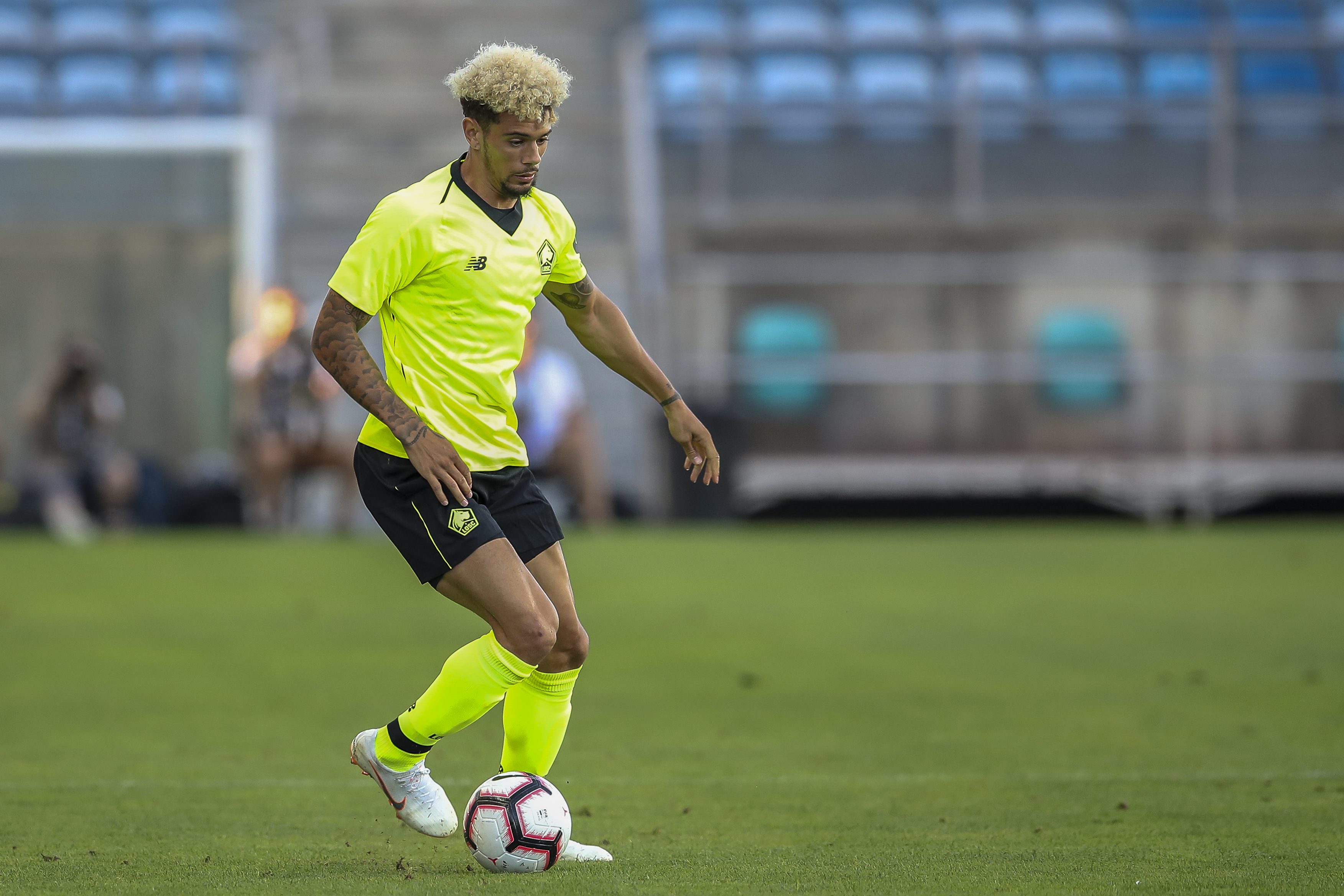 FARO, PORTUGAL - JULY 20: LOSC Lille defender Kevin Malcuit from France during the match between FC Porto v LOSC Lille for Algarve Football Cup 2018 at Estadio do Algarve on July 20, 2018 in Faro, Portugal. (Photo by Carlos Rodrigues/Getty Images)