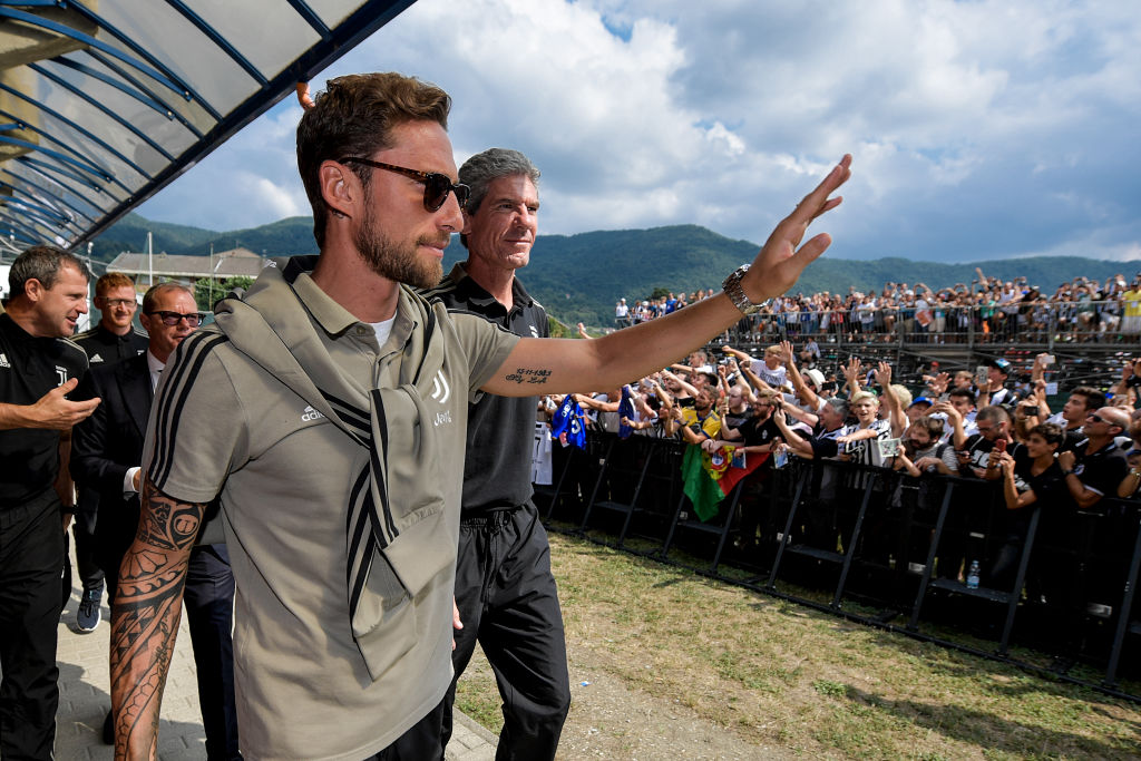 VILLAR PEROSA, ITALY - AUGUST 12: Claudio Marchisio during the Pre-Season Friendly match between Juventus and Juventus U19 on August 12, 2018 in Villar Perosa, Italy.  (Photo by Daniele Badolato - Juventus FC/Juventus FC via Getty Images)