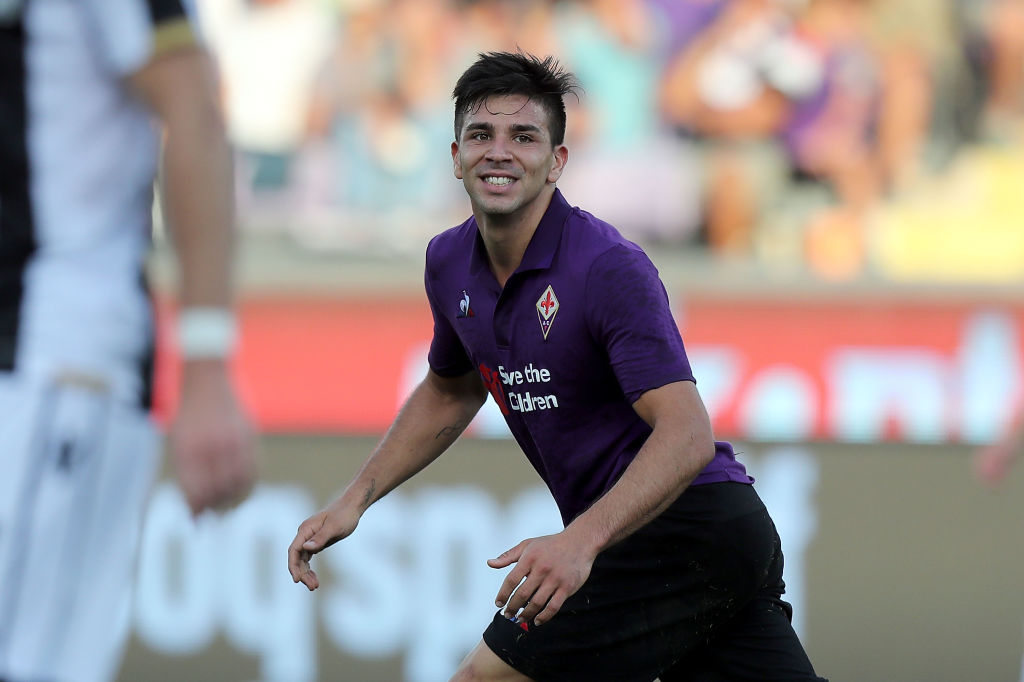 FLORENCE, ITALY - SEPTEMBER 02: Giovanni Simeone of ACF Fiorentina reacts during the serie A match between ACF Fiorentina and Udinese at Stadio Artemio Franchi on September 2, 2018 in Florence, Italy.  (Photo by Gabriele Maltinti/Getty Images)
