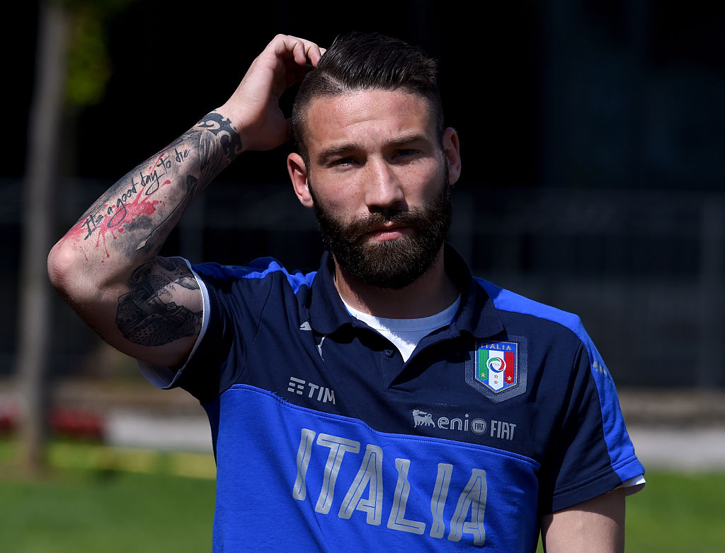 FLORENCE, ITALY - MAY 20:  Lorenzo Tonelli looks on prior to the Italy training session at the club's training ground at Coverciano on May 20, 2016 in Florence, Italy.  (Photo by Claudio Villa/Getty Images)