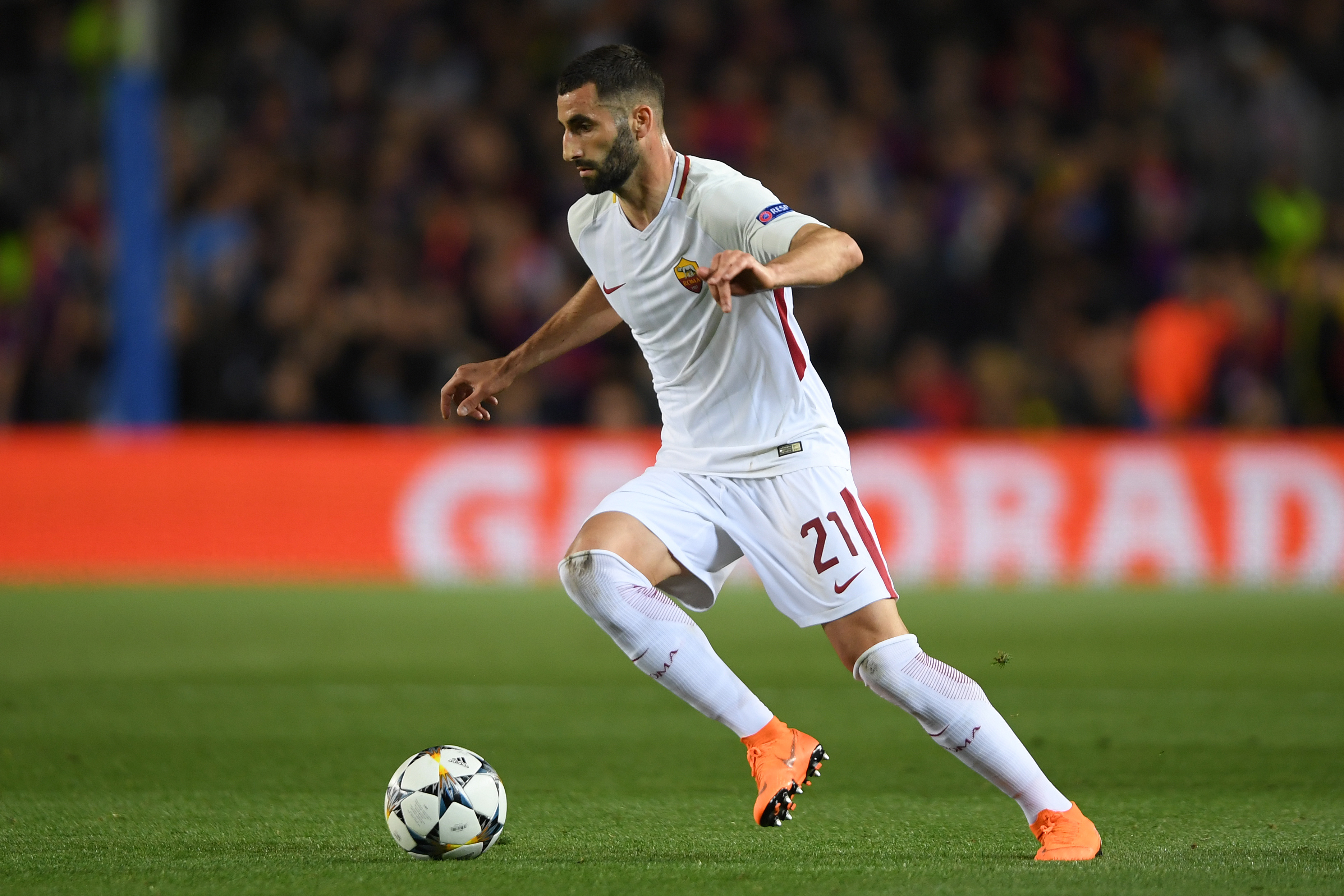 Maxime Gonalons - FC Barcelona v AS Roma - UEFA Champions League Quarter Final Leg One