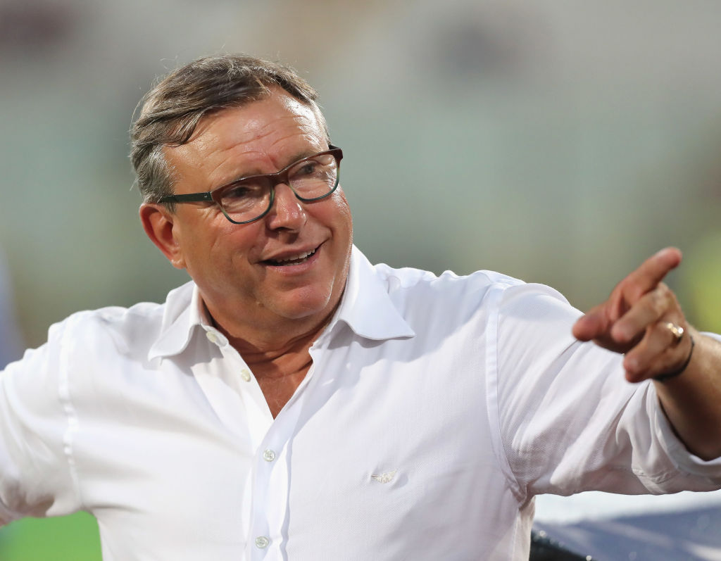 CATANIA, ITALY - AUGUST 09:  President of Catania Pietro Lo Monaco during the Pre-Season Friendly match between AC Milan and Villareal at Stadio Angelo Massimino on August 9, 2017 in Catania, Italy.  (Photo by Maurizio Lagana/Getty Images)