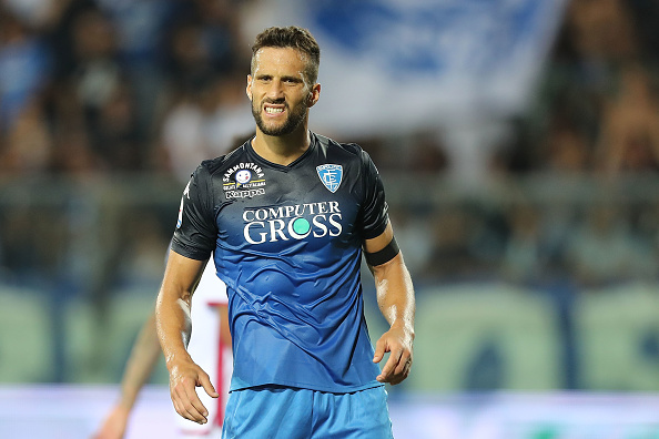 EMPOLI, ITALY - AUGUST 19: Matias Silvestre of Empoli FC in action during the serie A match between Empoli and Cagliari at Stadio Carlo Castellani on August 19, 2018 in Empoli, Italy.  (Photo by Gabriele Maltinti/Getty Images)