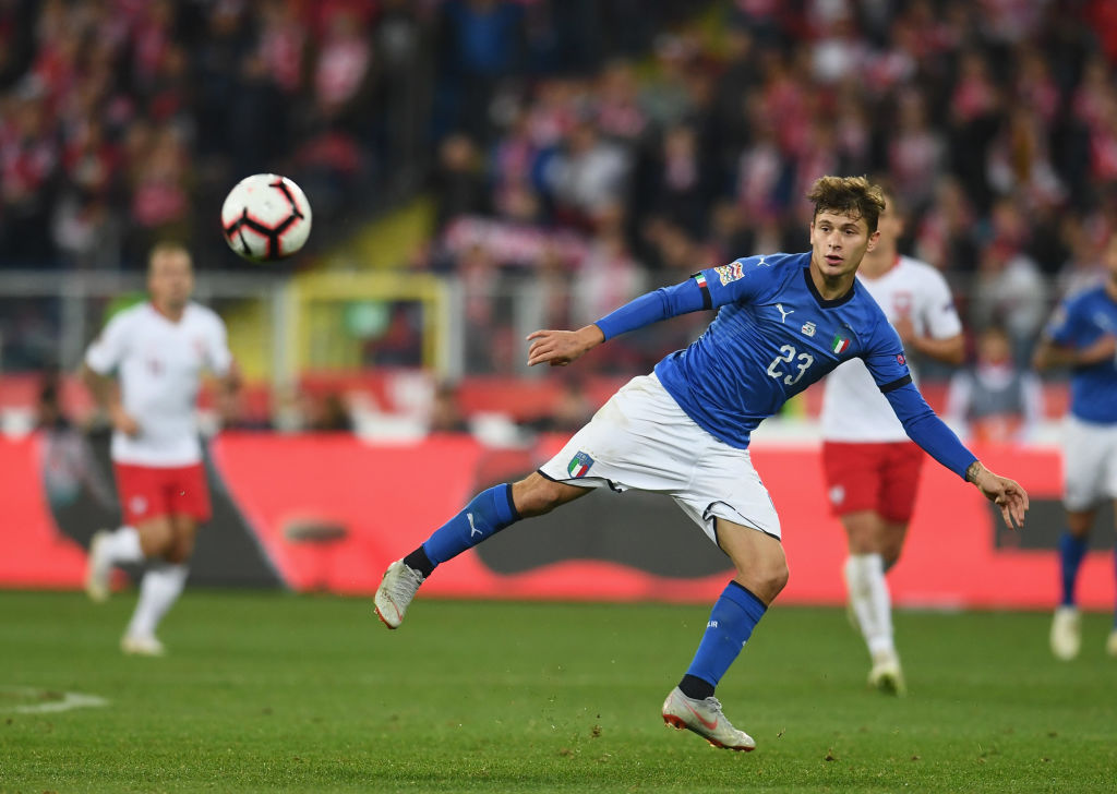 CHORZOW, POLAND - OCTOBER 14:  Nicolò Barella of Italy in action during the UEFA Nations League A group three match between Poland and Italy at Silesian Stadium on October 14, 2018 in Chorzow, Poland.  (Photo by Claudio Villa/Getty Images)