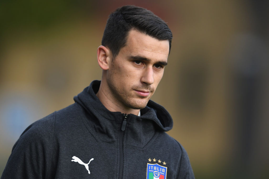 FLORENCE, ITALY - NOVEMBER 13:  Kevin Lasagna of Italy looks on before training session at Centro Tecnico Federale di Coverciano on November 13, 2018 in Florence, Italy.  (Photo by Claudio Villa/Getty Images)