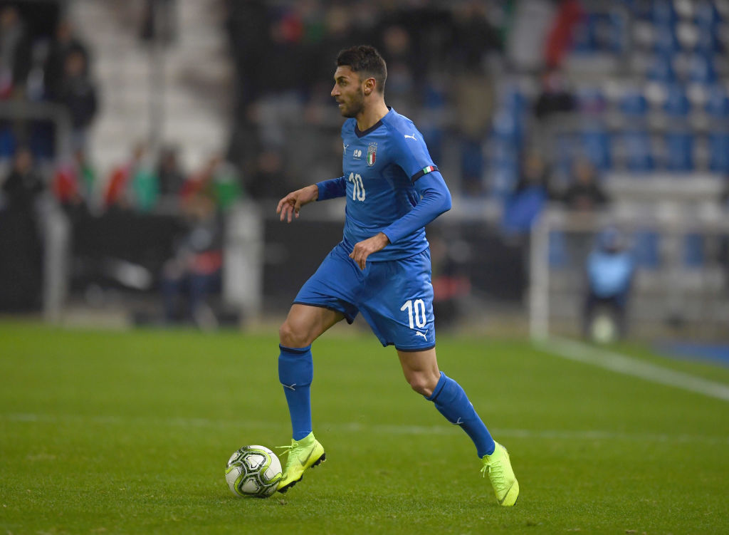 GENK, BELGIUM - NOVEMBER 20:  Vincenzo Grifo of Italy in action during the friendly match between Italy and Usa played at Luminus Arena on November 20, 2018 in Genk, Belgium.  (Photo by Claudio Villa/Getty Images)