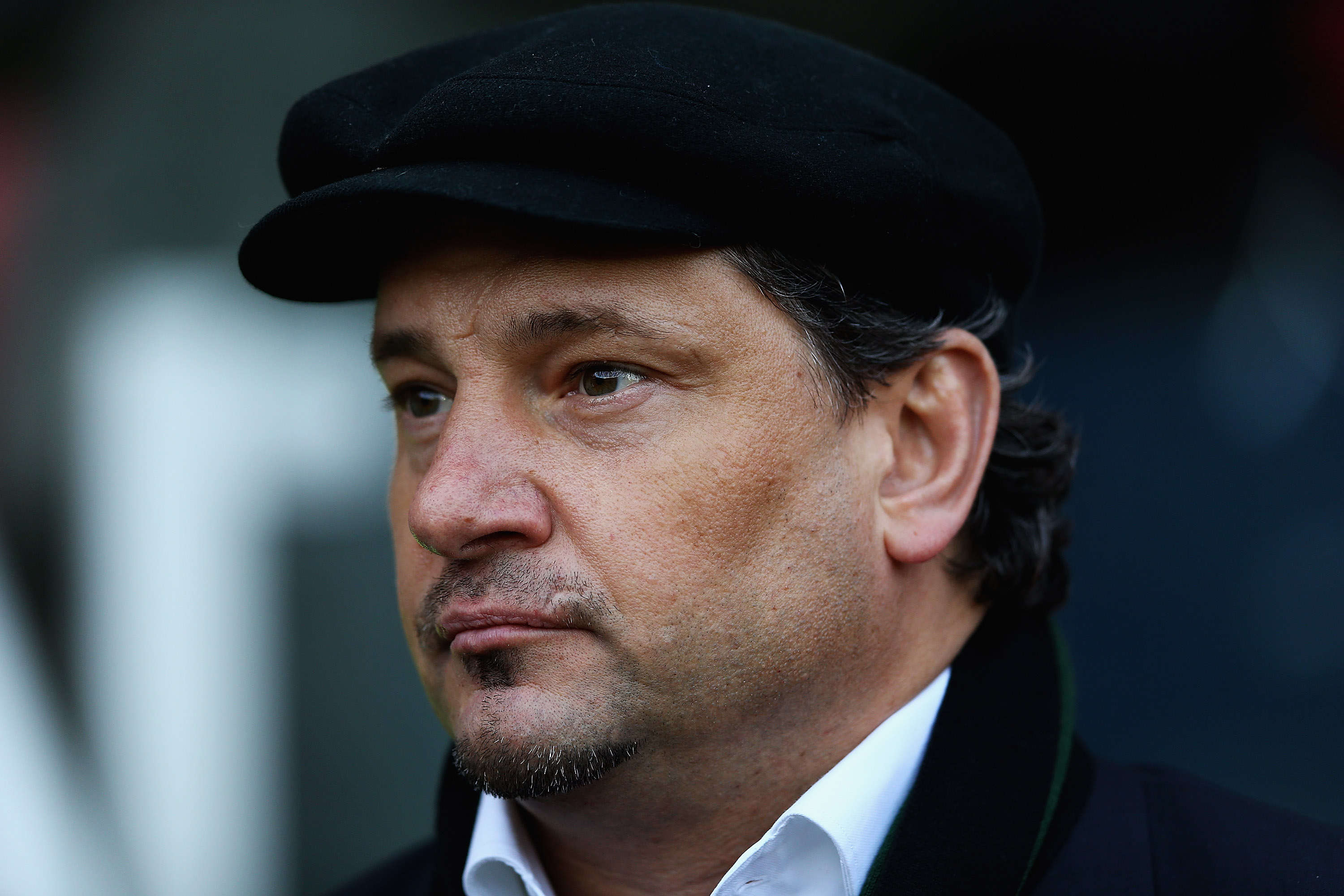 MIDDLESBROUGH, ENGLAND - JANUARY 26:  Dean Holdsworth, manager of Aldershot Town looks on during the FA Cup sponsored by Budweiser Fourth Round match between Middlesbrough and Aldershot Town at Riverside Stadium on January 26, 2013 in Middlesbrough, England.  (Photo by Matthew Lewis/Getty Images)