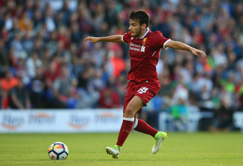 BIRKENHEAD, ENGLAND - JULY 12:  Pedro Chirivella of Liverpool during a pre-season friendly match between Tranmere Rovers and Liverpool at Prenton Park on July 12, 2017 in Birkenhead, England.  (Photo by Alex Livesey/Getty Images)