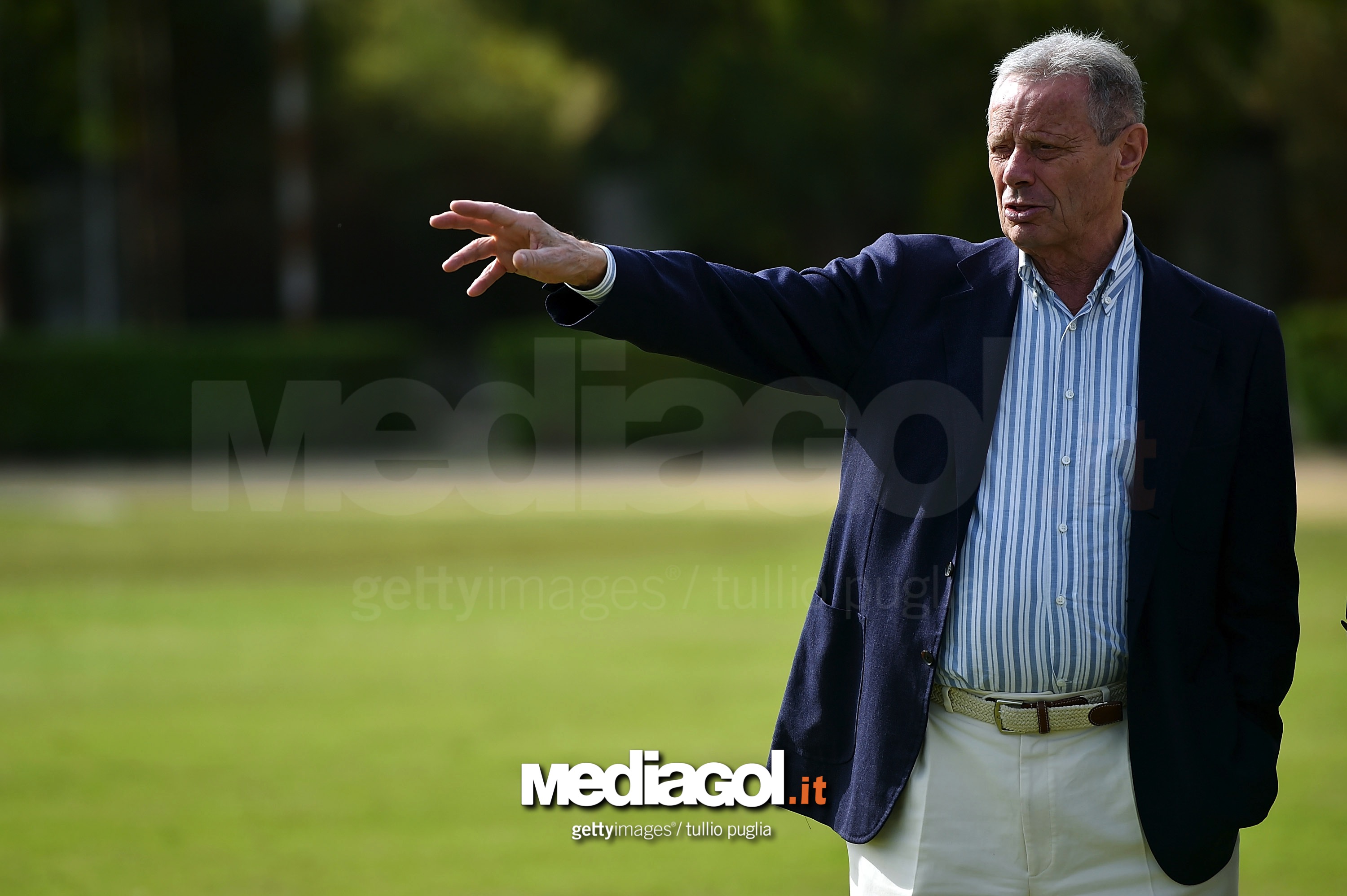 US Citta di Palermo President Maurizio Zamparini Visits Club Traning Ground