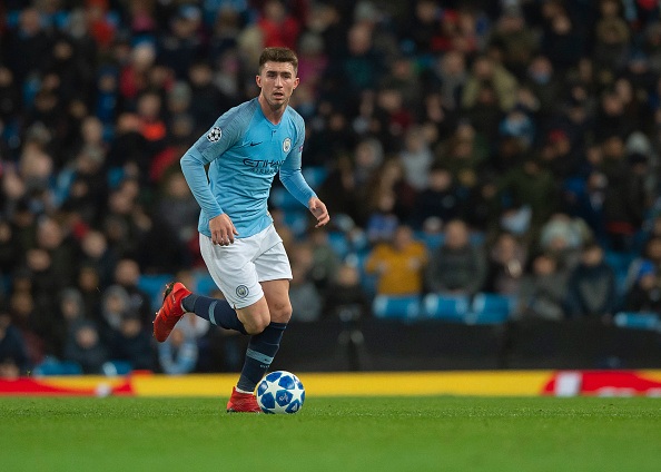 MANCHESTER, ENGLAND - DECEMBER 12: Aymeric Laporte of Manchester City controls the ball during the UEFA Champions League Group F match between Manchester City and TSG 1899 Hoffenheim at Etihad Stadium on December 12, 2018 in Manchester, United Kingdom. (Photo by TF-Images/TF-Images via Getty Images)
