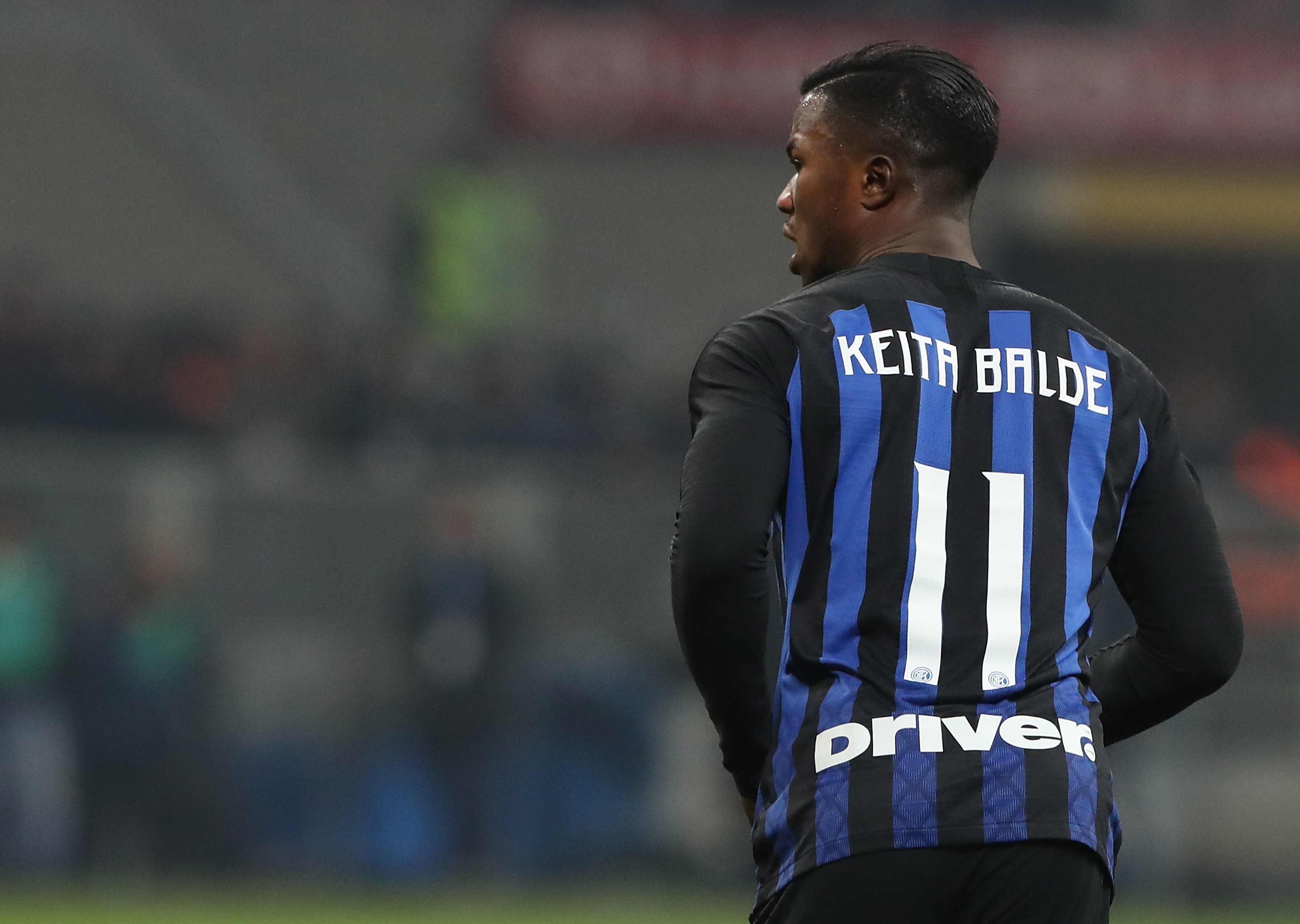 MILAN, ITALY - DECEMBER 15:  Balte Keita of FC Internazionale looks on during the Serie A match between FC Internazionale and Udinese at Stadio Giuseppe Meazza on December 16, 2018 in Milan, Italy.  (Photo by Marco Luzzani - Inter/Inter via Getty Images)