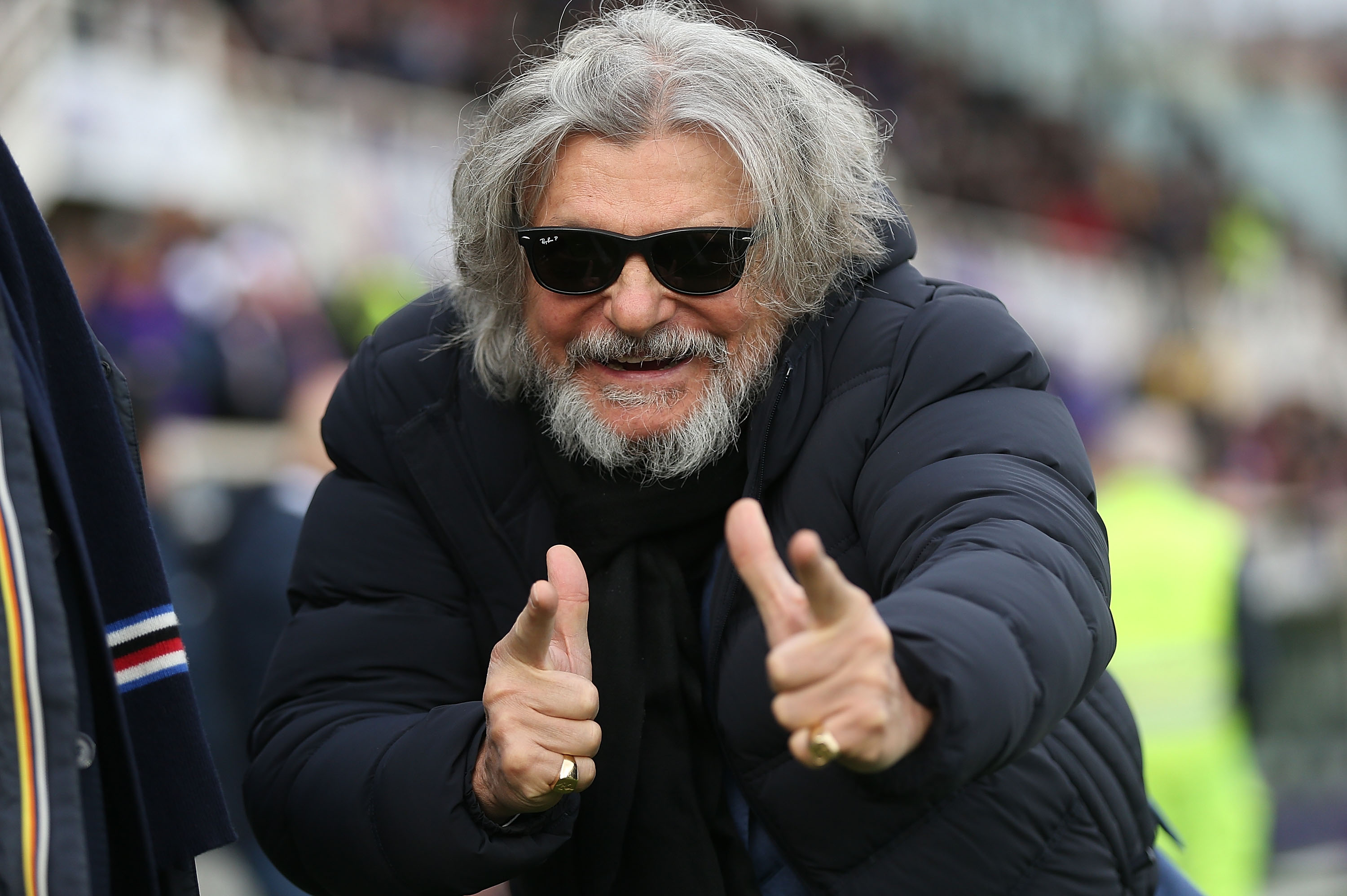 FLORENCE, ITALY - JANUARY 20: Massimo Ferrero president of UC Sampdoria during the Serie A match between ACF Fiorentina and UC Sampdoria at Stadio Artemio Franchi on January 20, 2019 in Florence, Italy.  (Photo by Gabriele Maltinti/Getty Images)