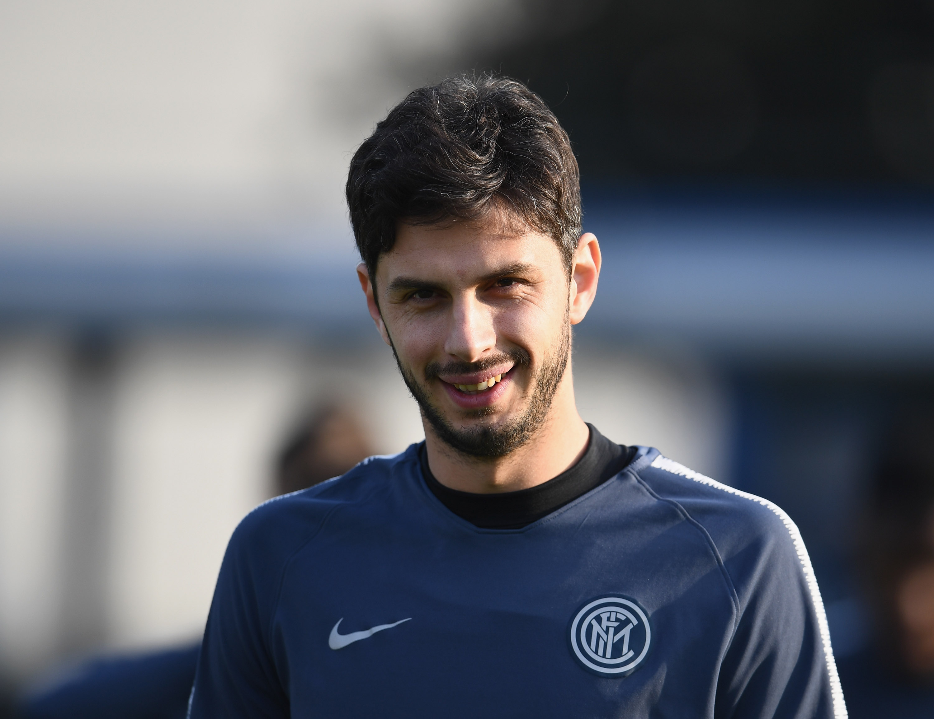 COMO, ITALY - FEBRUARY 20:  Andrea Ranocchia of FC Internazionale reacts during a FC Internazionale training session at the club's training ground Suning Training Center in memory of Angelo Moratti at Appiano Gentile on February 20, 2019 in Como, Italy.  (Photo by Claudio Villa - Inter/Inter via Getty Images)