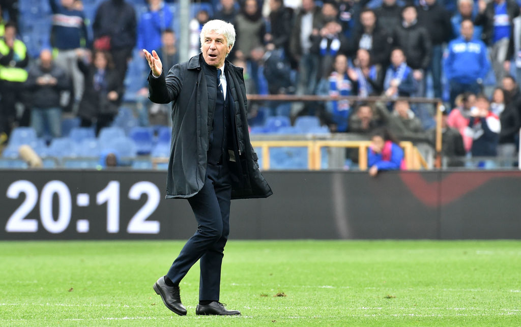 GENOA, ITALY - MARCH 10: Gian Piero Gasperini go out during the Serie A match between UC Sampdoria and Atalanta BC at Stadio Luigi Ferraris on March 10, 2019 in Genoa, Italy. (Photo by Paolo Rattini/Getty Images)