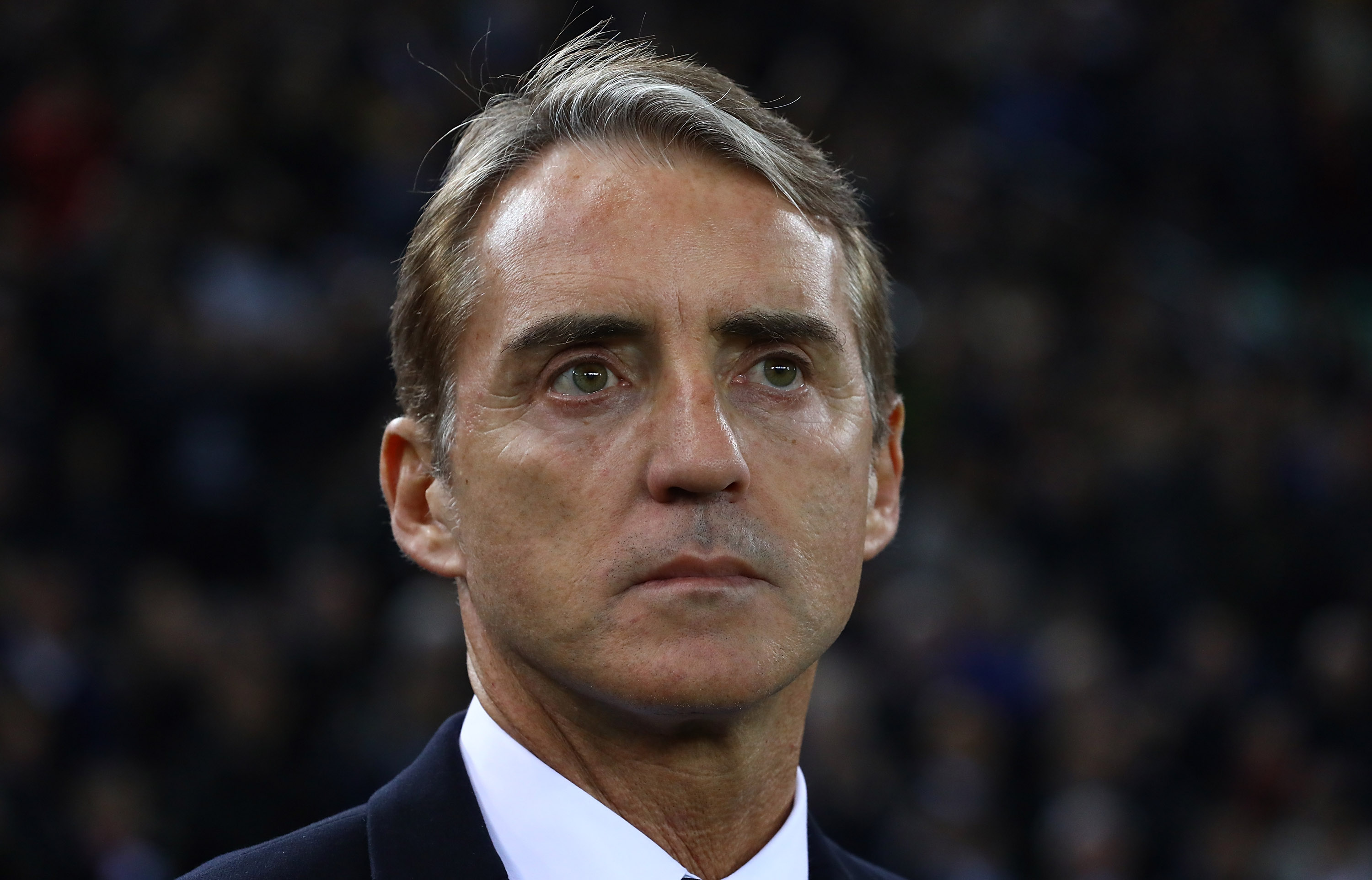 UDINE, ITALY - MARCH 23: Head coach of Italy Roberto Mancini reacts during the 2020 UEFA European Championships group J qualifying match between Italy and Finland at Stadio Friuli on March 23, 2019 in Udine, Italy. (Photo by Marco Luzzani/Getty Images)