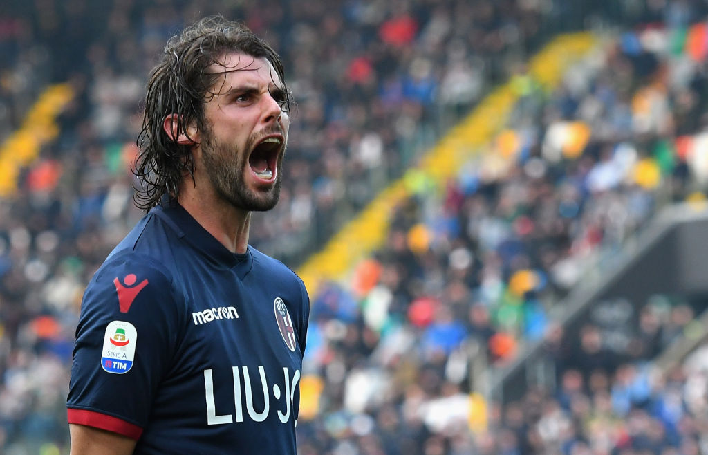 UDINE, ITALY - MARCH 03:  Andrea Poli of Bologna FC reacts during the Serie A match between Udinese and Bologna FC at Stadio Friuli on March 3, 2019 in Udine, Italy.  (Photo by Alessandro Sabattini/Getty Images)