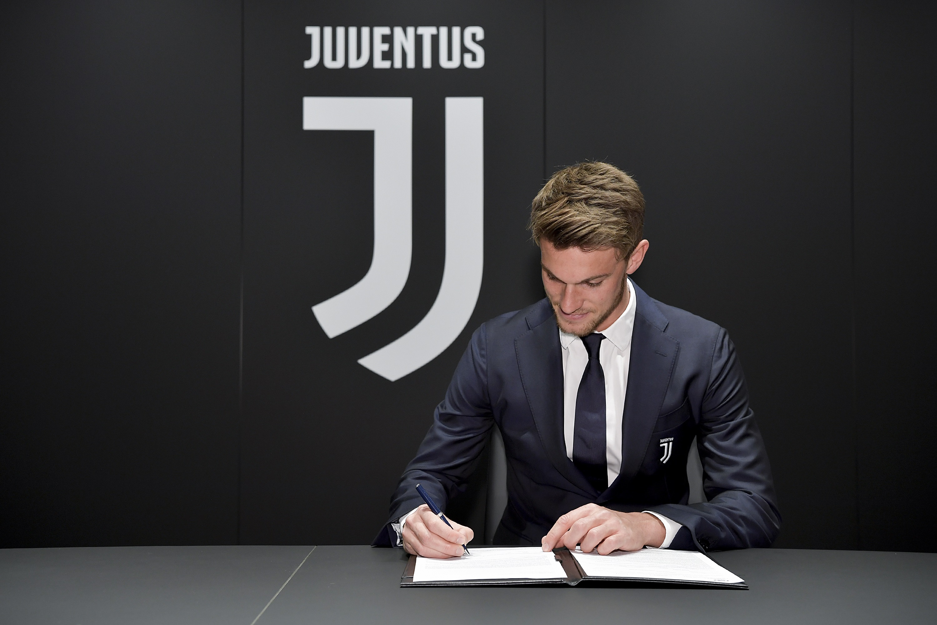 TURIN, ITALY - MARCH 28: Juventus player Daniele Rugani extends his contract with Juventus at Juventus headquarters on March 28, 2019 in Turin, Italy. (Photo by Daniele Badolato - Juventus FC/Juventus FC via Getty Images)