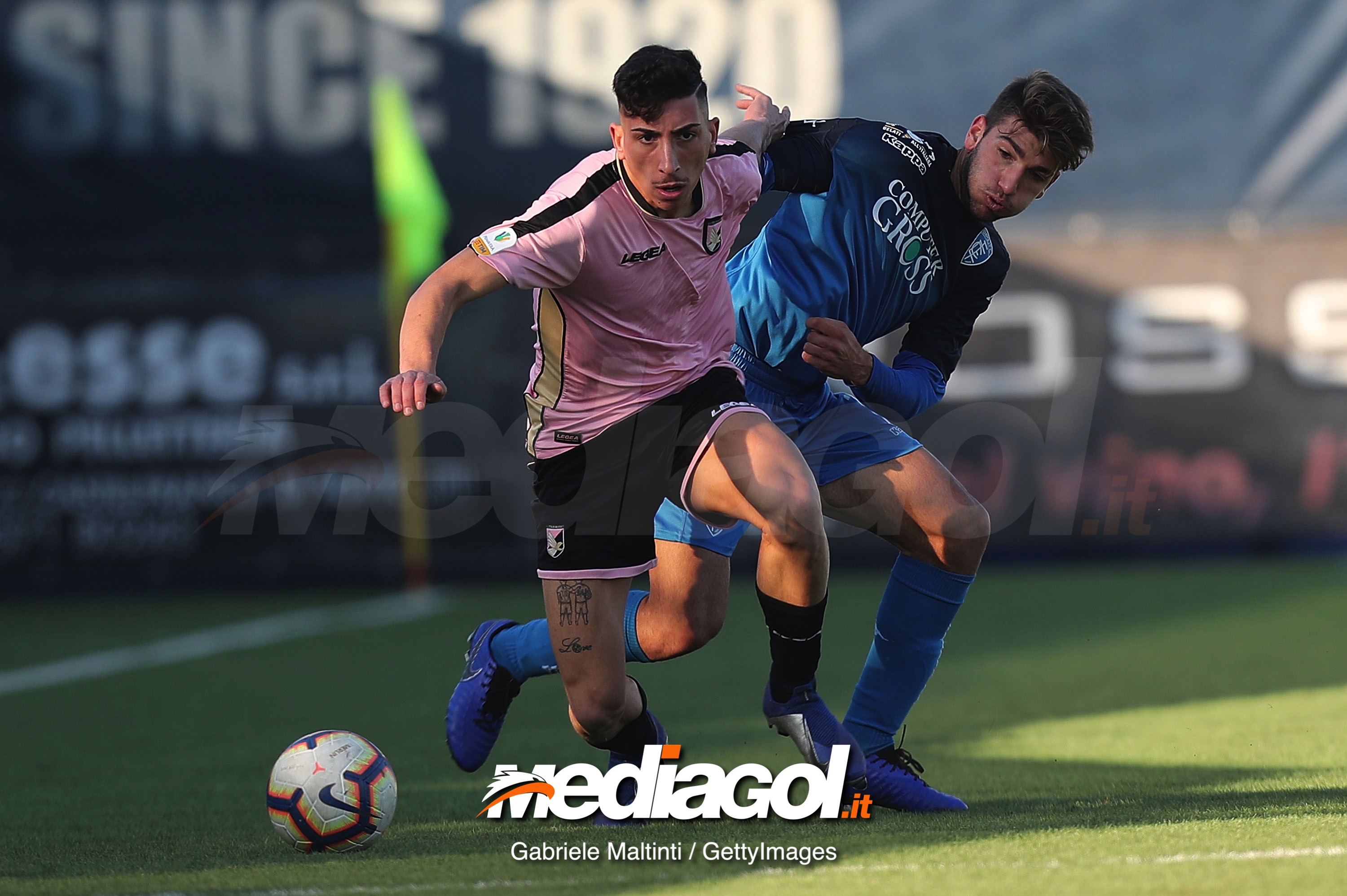 EMPOLI, ITALY - JANUARY 12: Gabriele Perretta of Empoli Fc in action during the Serie A Primavera between Empoli FC and Citta' di Palermo on January 12, 2019 in Empoli, Italy.  (Photo by Gabriele Maltinti/Getty Images)