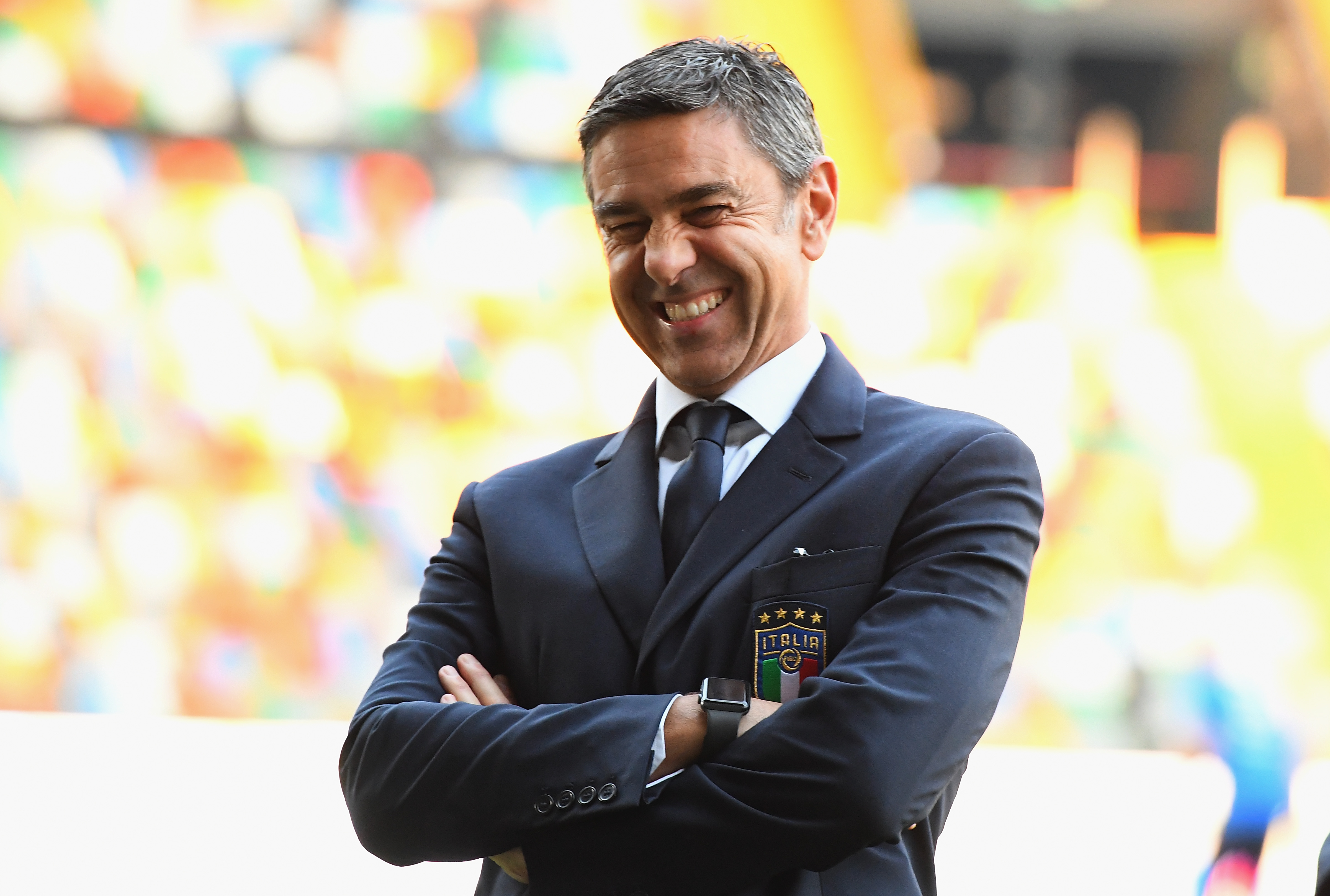 UDINE, ITALY - OCTOBER 11:  Alessandro Costacurta Commissioner of FIGC  looks on before the International Friendly match between Italy U21 and Belgium U21 at Friuli Stadium on October 11, 2018 in Udine, Italy.  (Photo by Alessandro Sabattini/Getty Images)