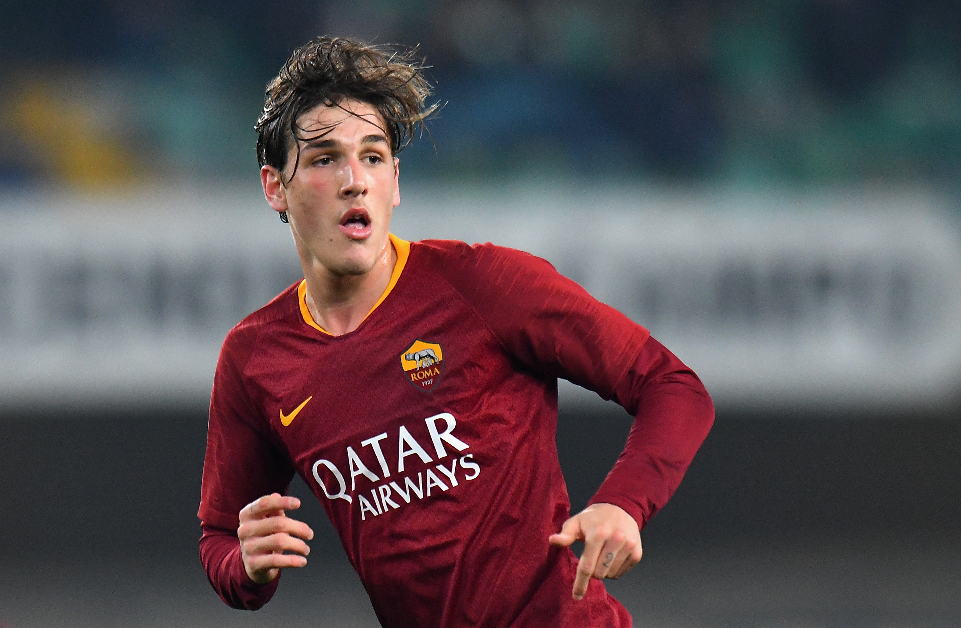VERONA, ITALY - FEBRUARY 08:  Nicolò Zaniolo of AS Roma looks on during the Serie A match between Chievo Verona and AS Roma at Stadio Marc'Antonio Bentegodi on February 8, 2019 in Verona, Italy.  (Photo by Alessandro Sabattini/Getty Images)