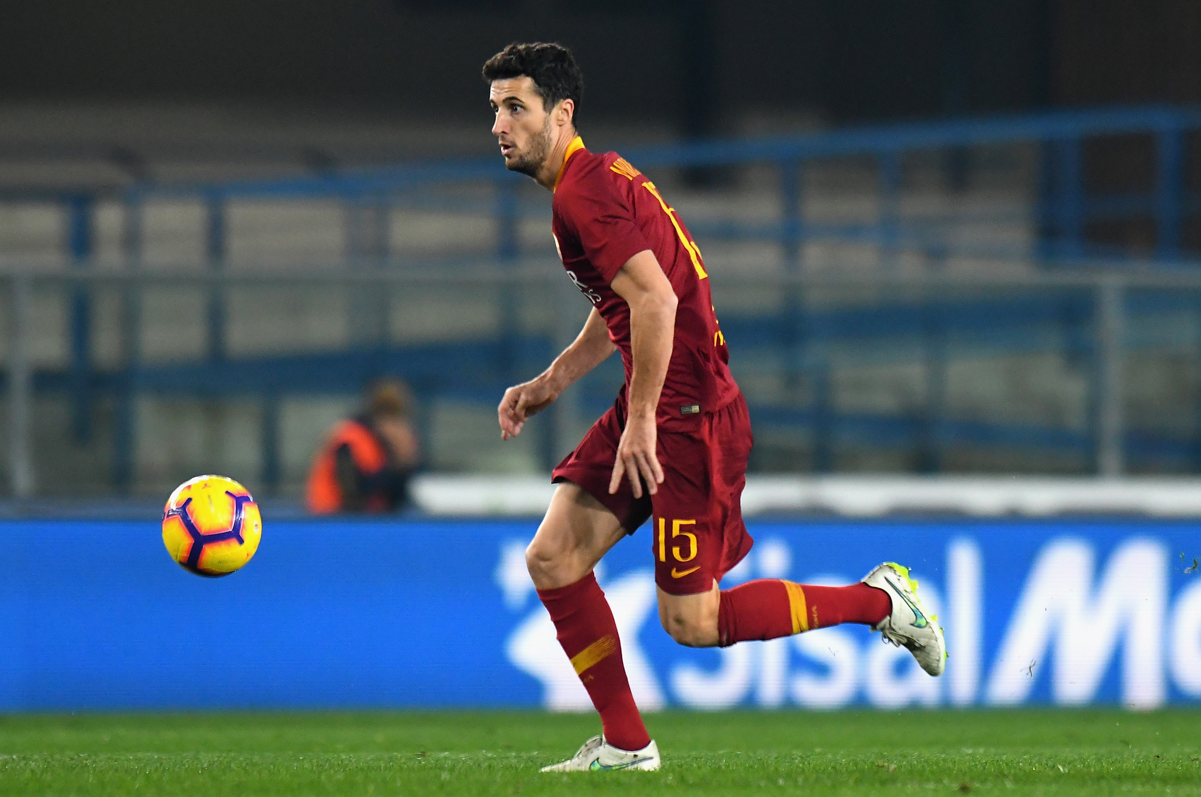 VERONA, ITALY - FEBRUARY 08:  Ivan Marcano of AS Roma in action during the Serie A match between Chievo Verona and AS Roma at Stadio Marc'Antonio Bentegodi on February 8, 2019 in Verona, Italy.  (Photo by Alessandro Sabattini/Getty Images)