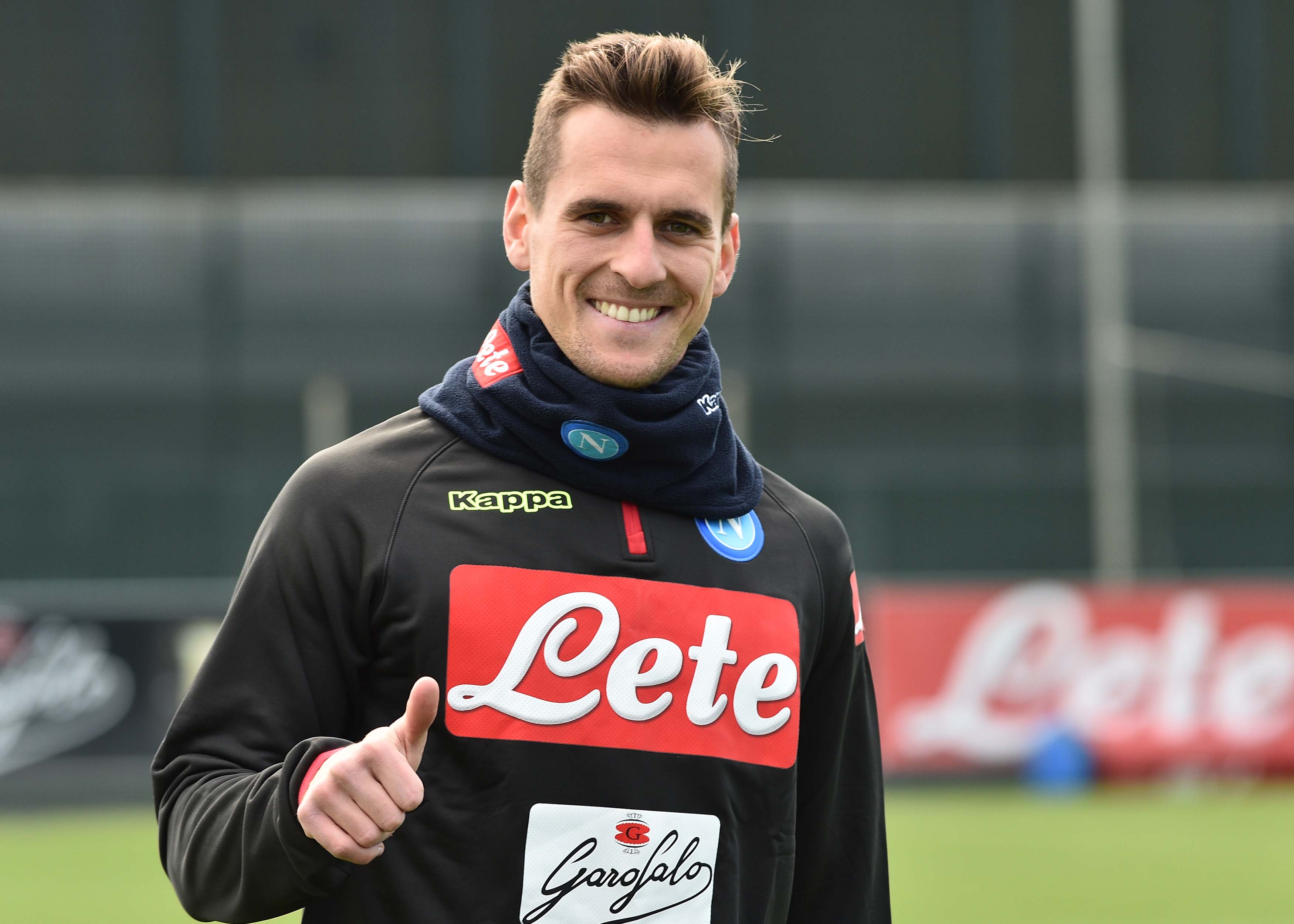 NAPLES, ITALY - MARCH 28: Arkadiusz Milik during an SSC Napoli Training Session on March 28, 2019 in Naples, Italy. (Photo by Ciro Sarpa SSC NAPOLI/SSC NAPOLI via Getty Images)