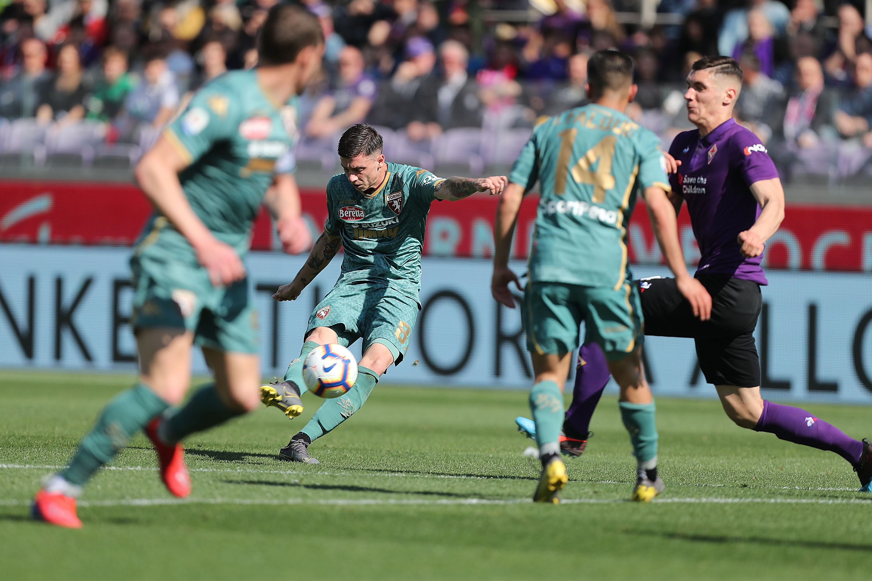 FLORENCE, ITALY - MARCH 31: Daniele Baselli of FC Torino scores a goal during the Serie A match between ACF Fiorentina and Torino FC at Stadio Artemio Franchi on March 31, 2019 in Florence, Italy.  (Photo by Gabriele Maltinti/Getty Images)