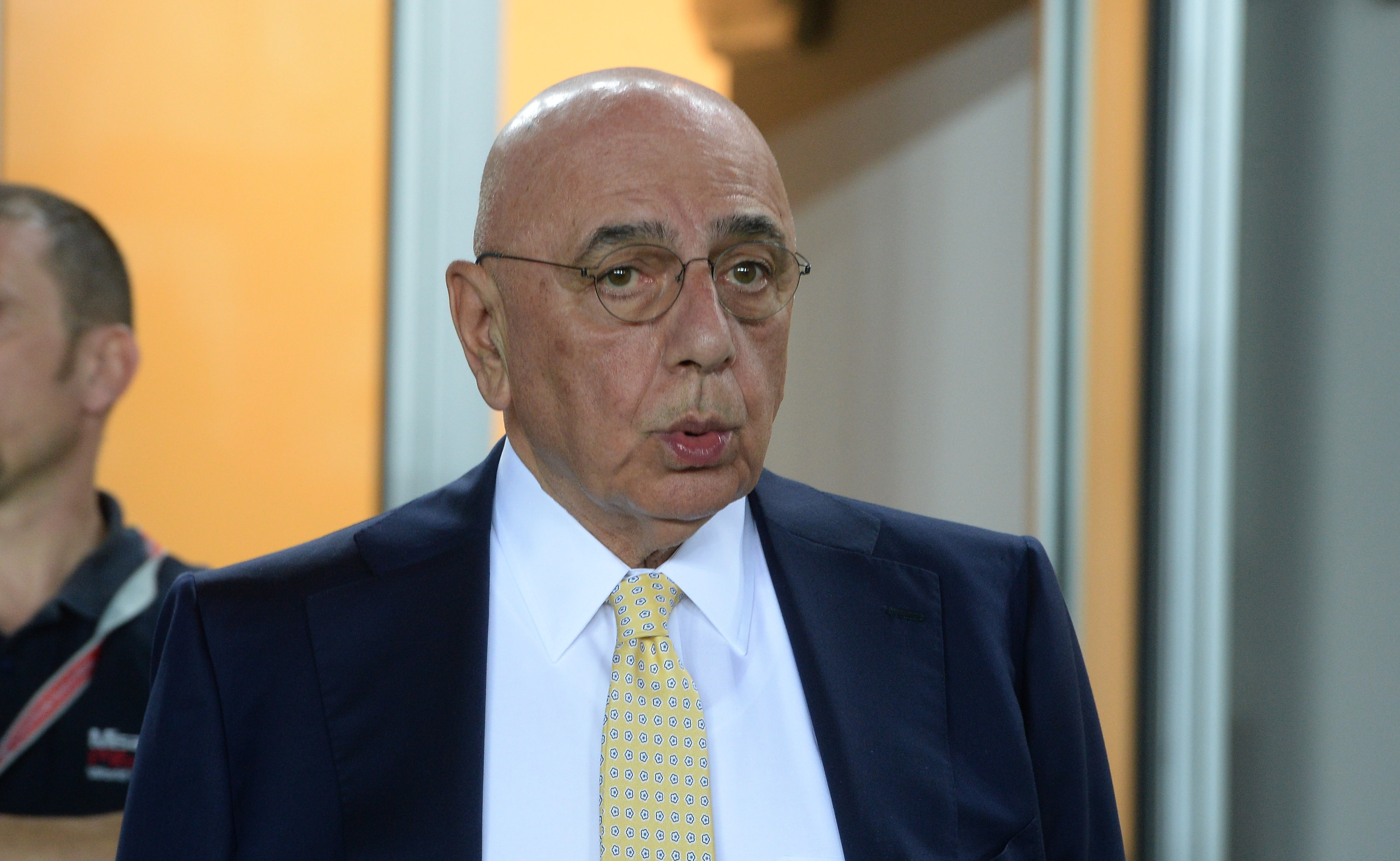 UDINE, ITALY - SEPTEMBER 22:  Adriano Galliani AD of AC Milan looks on before the Serie A match between Udinese Calcio and AC Milan at Stadio Friuli on September 22, 2015 in Udine, Italy.  (Photo by Dino Panato/Getty Images)