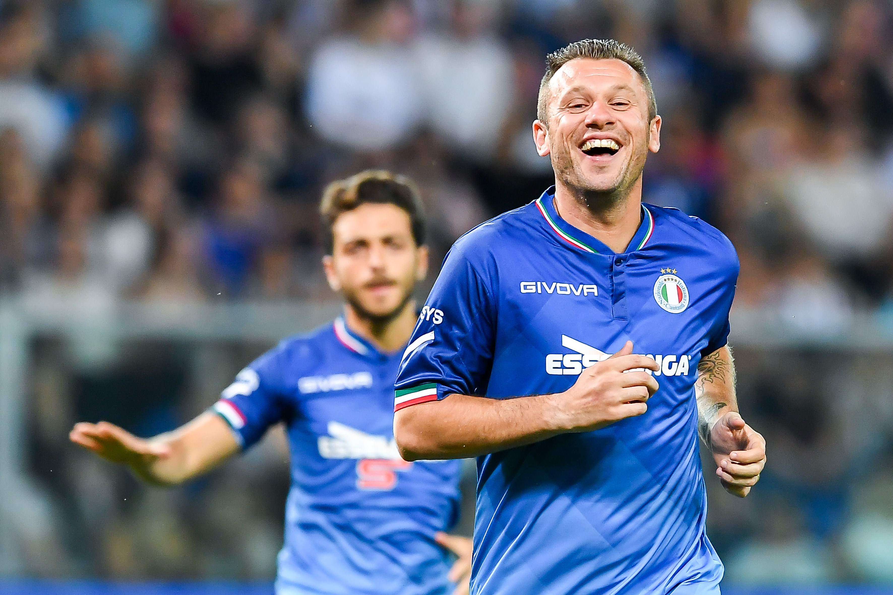 GENOA, ITALY - MAY 30: Former Roma's football player Antonio Cassano during the 'Partita Del Cuore' Charity Match at Stadio Luigi Ferraris on May 30, 2018 in Genoa, Italy.  (Photo by Paolo Rattini/Getty Images)