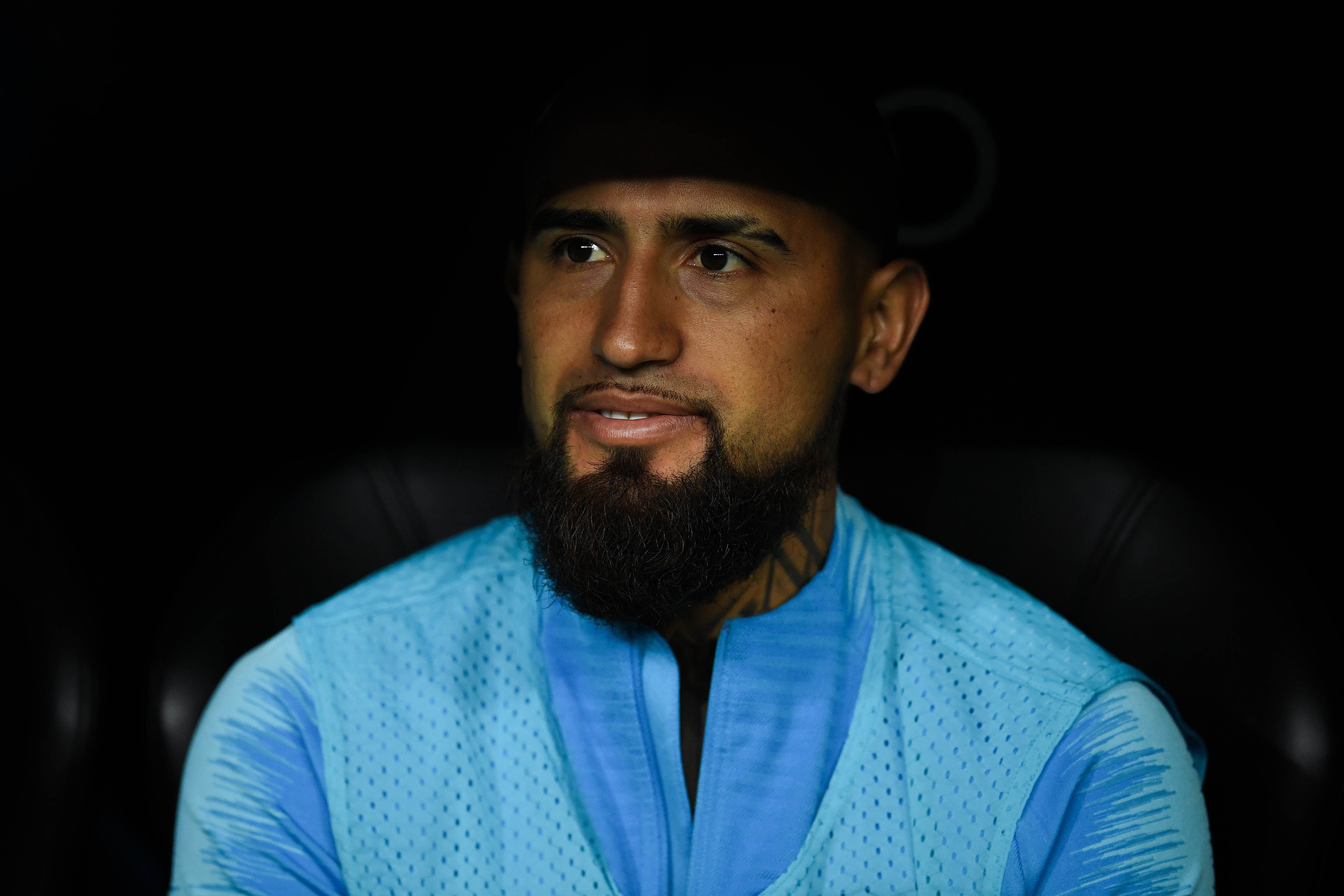 MADRID, SPAIN - MARCH 02: Arturo Vidal of FC Barcelona looks on during the La Liga match between Real Madrid CF and FC Barcelona at Estadio Santiago Bernabeu on March 02, 2019 in Madrid, Spain. (Photo by David Ramos/Getty Images)