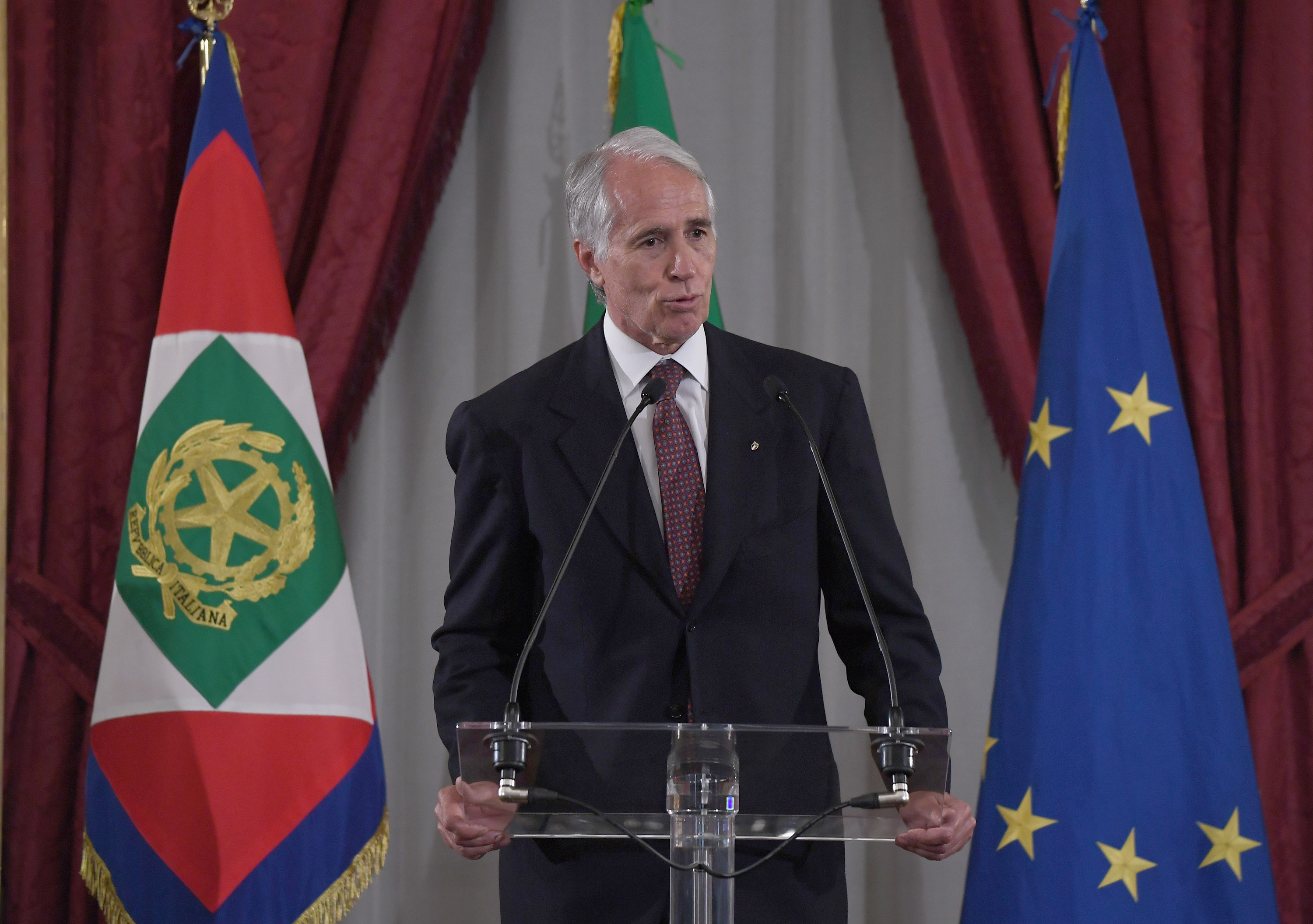 ROME, ITALY - MAY 14:  CONI President Giovanni Malagò attends during Team's Delegations Meet President Sergio Mattarella at Palazzo del Quirinale on May 14, 2019 in Rome, Italy.  (Photo by Claudio Villa/Getty Images for Lega Serie A)