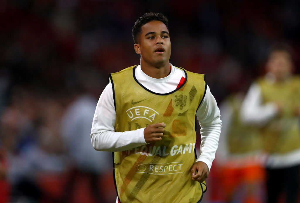 AMSTERDAM, NETHERLANDS - SEPTEMBER 06:  Justin Kluivert of the Netherlands warms up during the International Friendly match between Netherlands and Peru at Johan Cruyff Arena on September 6, 2018 in Amsterdam, Netherlands.  (Photo by Dean Mouhtaropoulos/Getty Images)