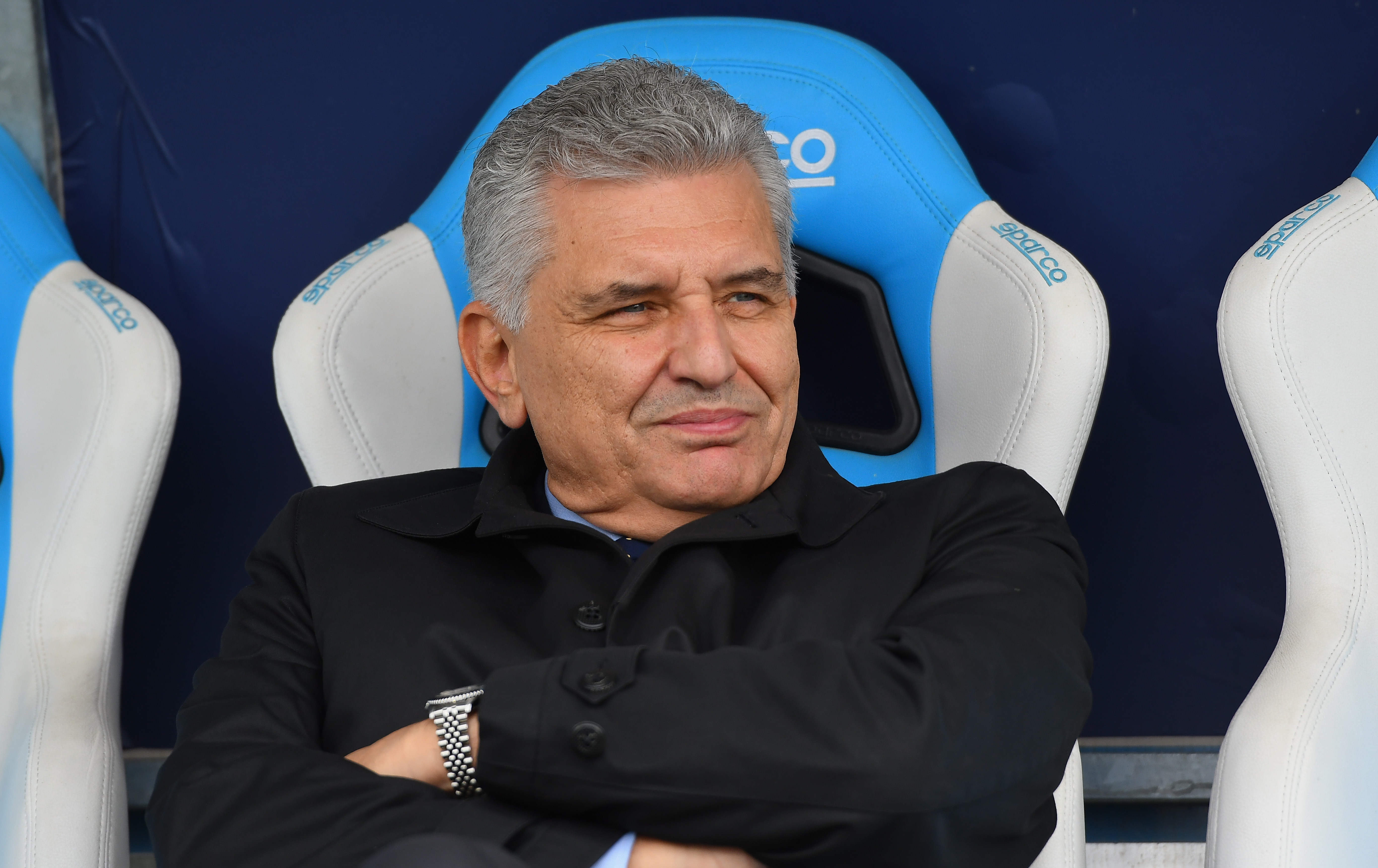 FERRARA, ITALY - OCTOBER 28:  Maurizio Stirpe the President of Frosinone Calcio looks on prior the Serie A match between SPAL and Frosinone Calcio at Stadio Paolo Mazza on October 28, 2018 in Ferrara, Italy.  (Photo by Alessandro Sabattini/Getty Images)