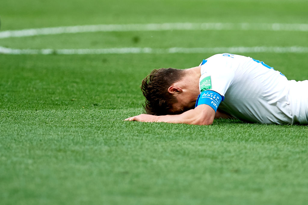 GDYNIA, POLAND - JUNE 11: Andrea Pinamonti of Italy U20 reacts after his shoot during the 2019 FIFA U-20 World Cup Semi Final match between Ukraine and Italy at Gdynia Stadium on June 11, 2019 in Gdynia, Poland. (Photo by Adam Nurkiewicz/Getty Images)